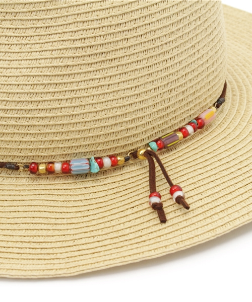 チャイハネ（チャイハネ）の「【チャイハネ】ビーズストリングつば広ハット（ハット・レディース・ブラウン/ベージュ・FREE）」の6枚目の写真