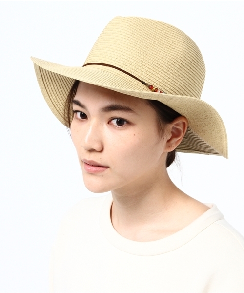 チャイハネ（チャイハネ）の「【チャイハネ】ビーズストリングつば広ハット（ハット・レディース・ブラウン/ベージュ・FREE）」の10枚目の写真