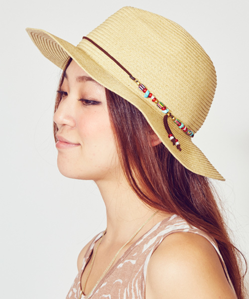 チャイハネ（チャイハネ）の「【チャイハネ】ビーズストリングつば広ハット（ハット・レディース・ブラウン/ベージュ・FREE）」の11枚目の写真