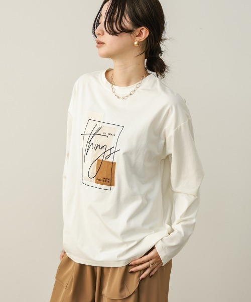 Bou Jeloud(ブージュルード)の「スウェードコラージュロンT(Tシャツ/カットソー・レディース・オフホワイト/チャコールグレー/ピンク・FREE)」の13枚目の写真