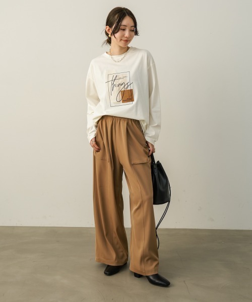 Bou Jeloud(ブージュルード)の「スウェードコラージュロンT(Tシャツ/カットソー・レディース・オフホワイト/チャコールグレー/ピンク・FREE)」の15枚目の写真