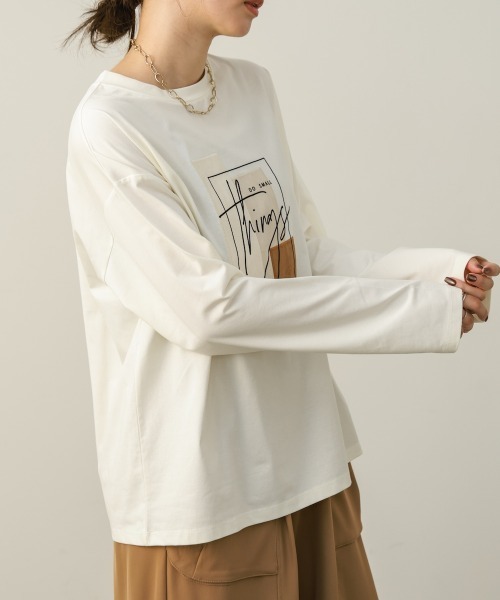 Bou Jeloud(ブージュルード)の「スウェードコラージュロンT(Tシャツ/カットソー・レディース・オフホワイト/チャコールグレー/ピンク・FREE)」の16枚目の写真