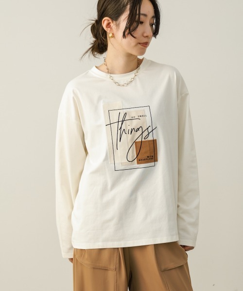 Bou Jeloud(ブージュルード)の「スウェードコラージュロンT(Tシャツ/カットソー・レディース・オフホワイト/チャコールグレー/ピンク・FREE)」の17枚目の写真