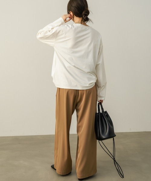 Bou Jeloud(ブージュルード)の「スウェードコラージュロンT(Tシャツ/カットソー・レディース・オフホワイト/チャコールグレー/ピンク・FREE)」の20枚目の写真