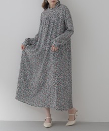 Miunelora 小花柄プリントワンピース 長袖