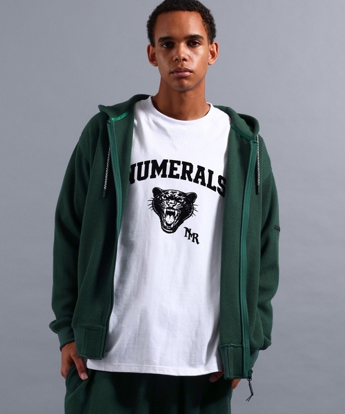 NUMERALS（ヌメラルズ）の「[NUMERALS]ALL-DAY COMFORT WAFFLE ZIP PARKA（パーカー・メンズ・グリーン/ブラック/ベージュ・MEDIUM/LARGE）」の13枚目の写真