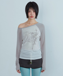 ke310. フェザーソフトラグランTシャツ グレー