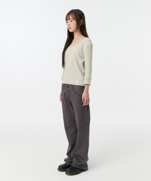 OHESHIO(オヘシオ)の「刺繍ポケット付きブーツカットパンツ(パープル)(その他パンツ・レディース・その他・SMALL/MEDIUM)」の3枚目の写真