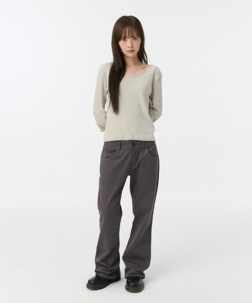 OHESHIO(オヘシオ)の「刺繍ポケット付きブーツカットパンツ(パープル)(その他パンツ・レディース・その他・SMALL/MEDIUM)」の4枚目の写真