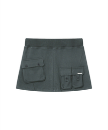 Multi pocket mini skirt CHARCOAL