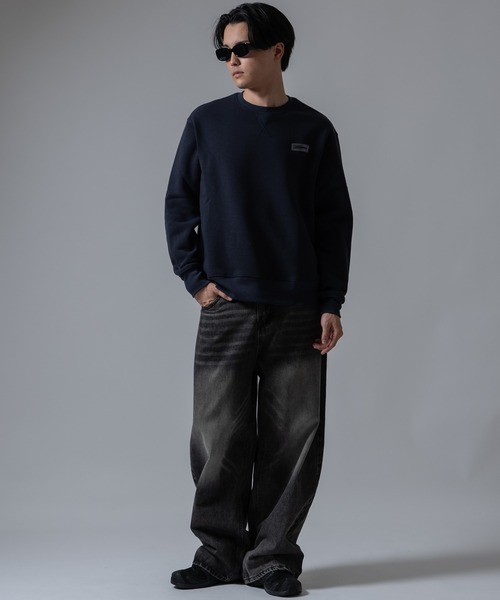 SIDEWAY STANCE(サイドウェイスタンス)の「【SIDEWA YSTANCE】フィーチャーロゴ シリコンワッペン 裏起毛トレーナー(スウェット・メンズ・ブラック/ネイビー・LARGE/MEDIUM/X-LARGE)」の9枚目の写真