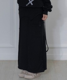 A'GEM/9 × .kom 『FANCY CLUB/ファンシークラブ』 OVERLAY MAXI SKIRT/オーバーレイマキシスカート