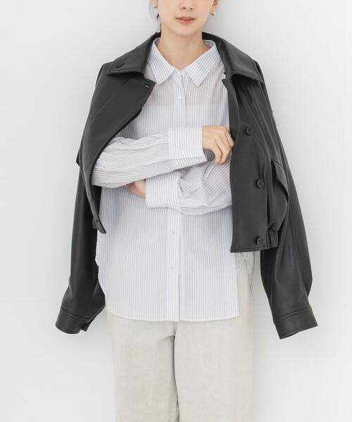 URBAN RESEARCH(アーバンリサーチ)の「ソフトコットンシャツ(シャツ/ブラウス・レディース・ボルドー/ストライプ/オフホワイト/ブルー系その他・FREE)」の1枚目の写真