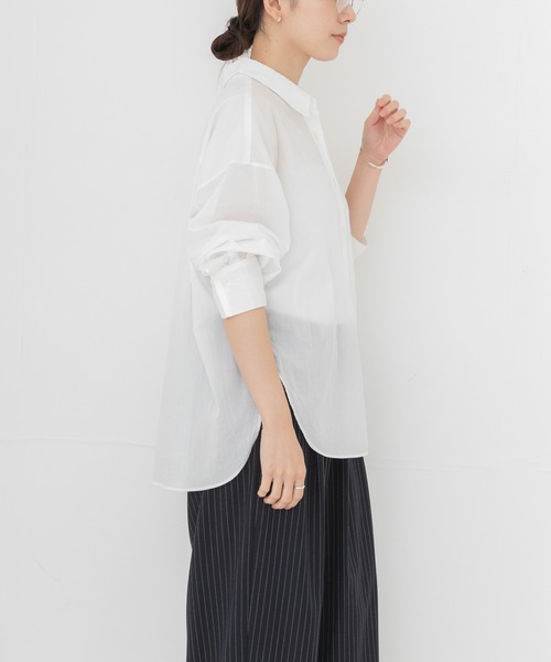 URBAN RESEARCH(アーバンリサーチ)の「ソフトコットンシャツ(シャツ/ブラウス・レディース・ボルドー/ストライプ/オフホワイト/ブルー系その他・FREE)」の11枚目の写真