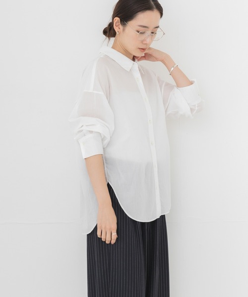 URBAN RESEARCH(アーバンリサーチ)の「ソフトコットンシャツ(シャツ/ブラウス・レディース・ボルドー/ストライプ/オフホワイト/ブルー系その他・FREE)」の12枚目の写真
