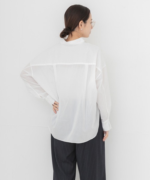 URBAN RESEARCH(アーバンリサーチ)の「ソフトコットンシャツ(シャツ/ブラウス・レディース・ボルドー/ストライプ/オフホワイト/ブルー系その他・FREE)」の13枚目の写真