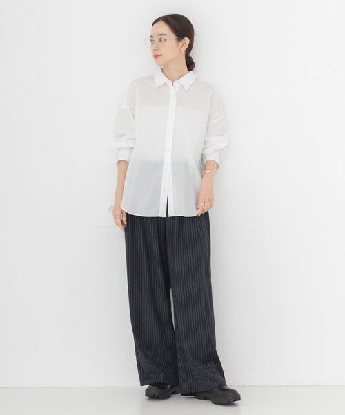 URBAN RESEARCH(アーバンリサーチ)の「ソフトコットンシャツ(シャツ/ブラウス・レディース・ボルドー/ストライプ/オフホワイト/ブルー系その他・FREE)」の15枚目の写真