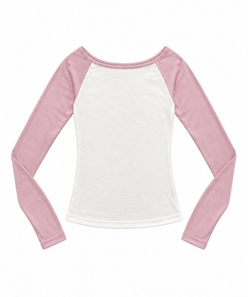 THEAIRTOWN（ジエアタウン）の「raglan off loose tee（Tシャツ/カットソー・レディース・ピンク/ブルー/ダークグレー・FREE）」の5枚目の写真