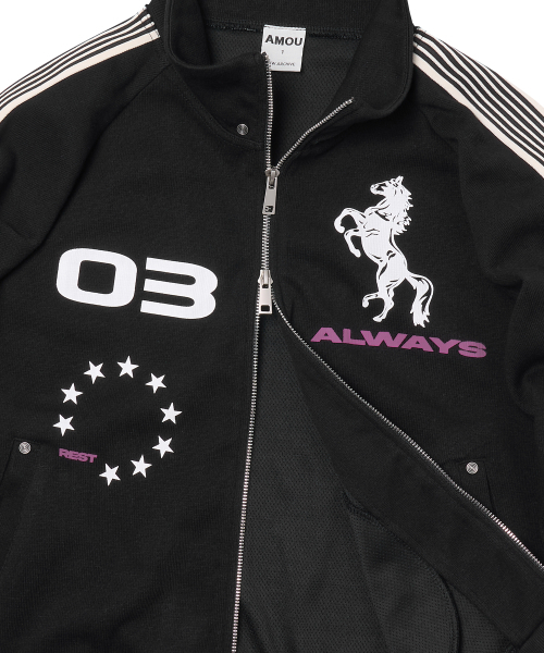 AMOU(アモウ)の「AMOU Horse Track Jacket BLACK(ナイロンジャケット・レディース・その他・1/2)」の3枚目の写真