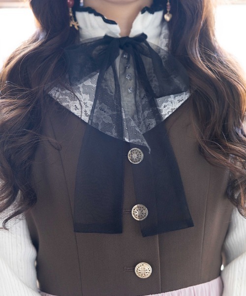 axes femme POETIQUE(アクシーズファムポエティック)の「トレンチ風バイカラーJSK(ワンピース・レディース・ベージュ/ピンク/ブラウン・MEDIUM)」の9枚目の写真