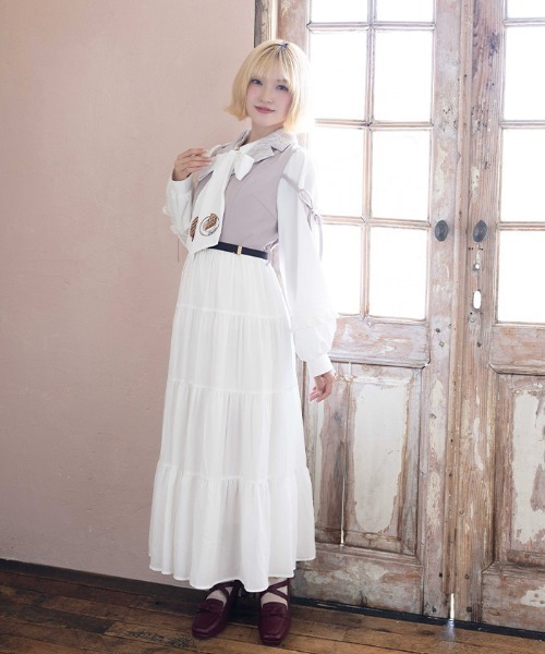 axes femme POETIQUE(アクシーズファムポエティック)の「トレンチ風バイカラーJSK(ワンピース・レディース・ベージュ/ピンク/ブラウン・MEDIUM)」の10枚目の写真