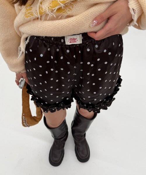w closet（ダブルクローゼット）の「ドットサテンフリルショートパンツ