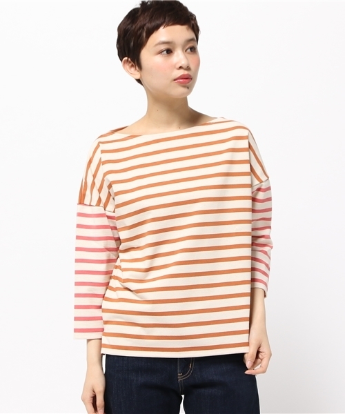 Abahouse Devinette(ドゥヴィネット)の「フレンチボーダー(Tシャツ/カットソー・レディース・オレンジ/ネイビー・FREE)」の5枚目の写真