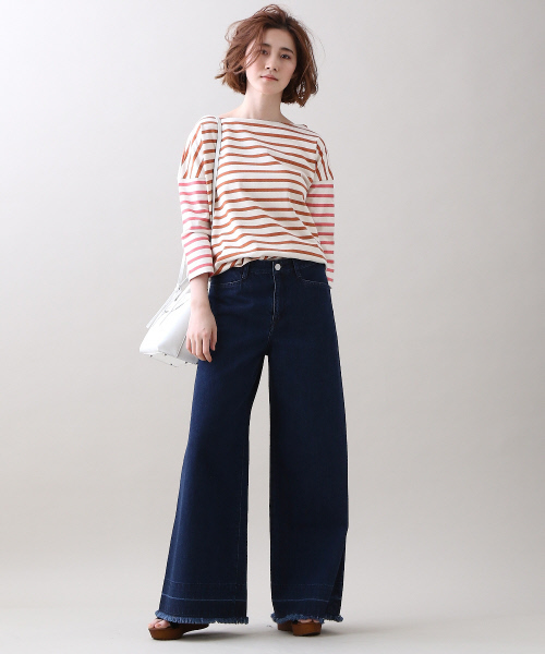 Abahouse Devinette(ドゥヴィネット)の「フレンチボーダー(Tシャツ/カットソー・レディース・オレンジ/ネイビー・FREE)」の3枚目の写真