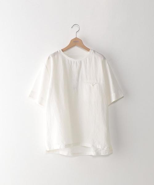 STILL BY HAND(スティルバイハンド)の「<STILL BY HAND> 16 RAMIE RIB CREW/カットソー(Tシャツ/カットソー・メンズ・ホワイト/ダークグレー・48/46)」の2枚目の写真