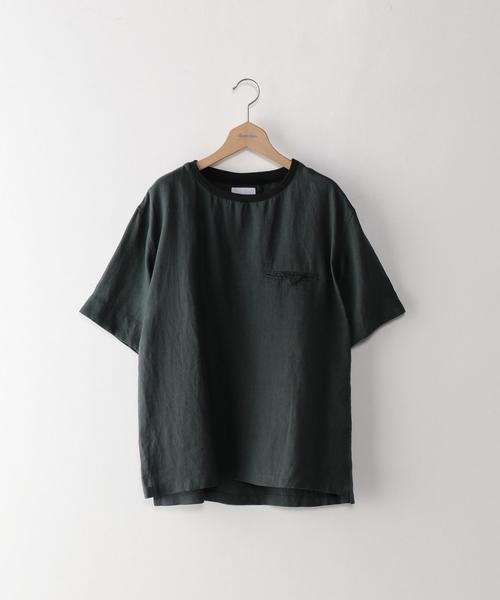 STILL BY HAND(スティルバイハンド)の「<STILL BY HAND> 16 RAMIE RIB CREW/カットソー(Tシャツ/カットソー・メンズ・ホワイト/ダークグレー・48/46)」の1枚目の写真