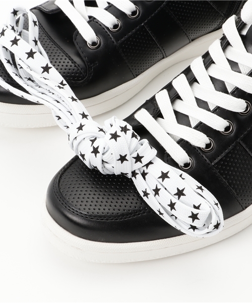 JACKROSE（ジャックローズ）の「パンチングPUミッドスニーカー（スニーカー・メンズ・ホワイト/ブラック×レッド/ブラック・M/L）」の7枚目の写真