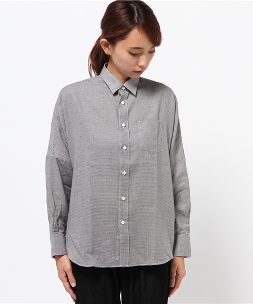 ORIAN(オリアン)の「ORIAN 千鳥格子ビックシルエットシャツ(シャツ/ブラウス・レディース・ブラック系その他・SMALL)」の2枚目の写真