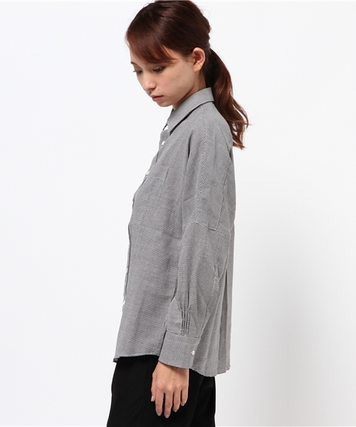 ORIAN(オリアン)の「ORIAN 千鳥格子ビックシルエットシャツ(シャツ/ブラウス・レディース・ブラック系その他・SMALL)」の3枚目の写真