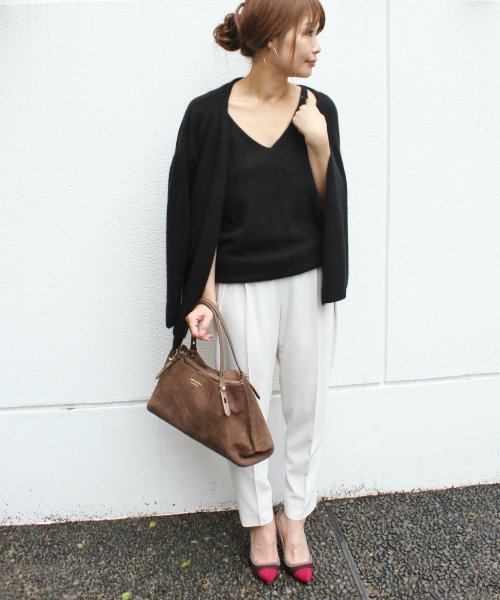 FIGARO Paris（フィガロパリ）の「エアリーファー キャミソール◆（ニット/セーター・レディース・チャコールグレー/ブラック・FREE）」の3枚目の写真