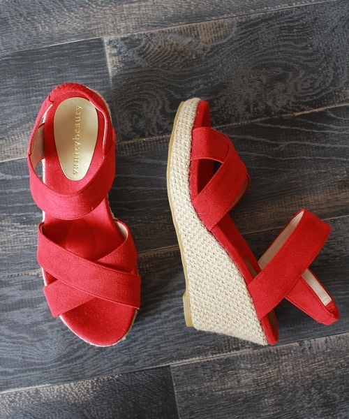 Vanitybeauty バニティービューティー の バニティービューティー クロスデザインウェッジサンダル サンダル Wear