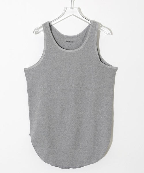 STUDIOUS（ステュディオス）の「ヘビーウェイトプレミアムタッチレイヤードロングタンクトップ（タンクトップ・メンズ・グレー/ブラック/ホワイト・3/1/2）」の3枚目の写真