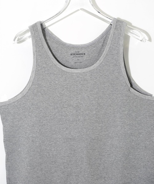 STUDIOUS（ステュディオス）の「ヘビーウェイトプレミアムタッチレイヤードロングタンクトップ（タンクトップ・メンズ・グレー/ブラック/ホワイト・3/1/2）」の12枚目の写真