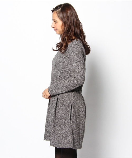 green label relaxing（グリーンレーベルリラクシング）の「GT R/Tブークレ ウエストキリカエ ワンピース（ワンピース・レディース・ブラック/ライトグレー/ワインレッド・フリー）」の4枚目の写真