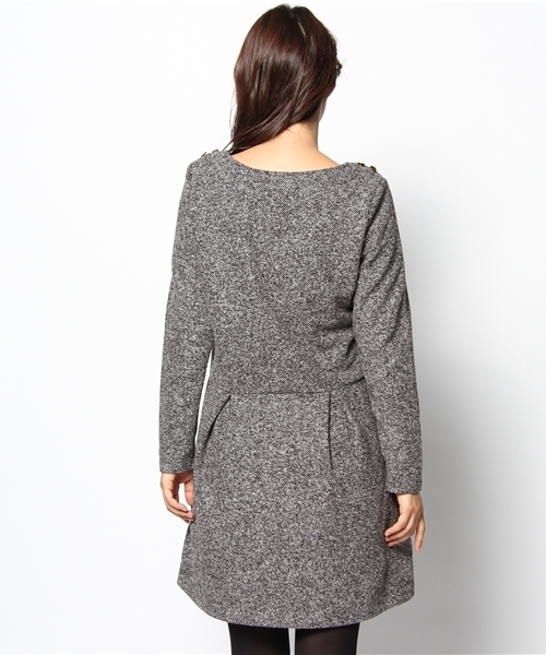 green label relaxing（グリーンレーベルリラクシング）の「GT R/Tブークレ ウエストキリカエ ワンピース（ワンピース・レディース・ブラック/ライトグレー/ワインレッド・フリー）」の5枚目の写真