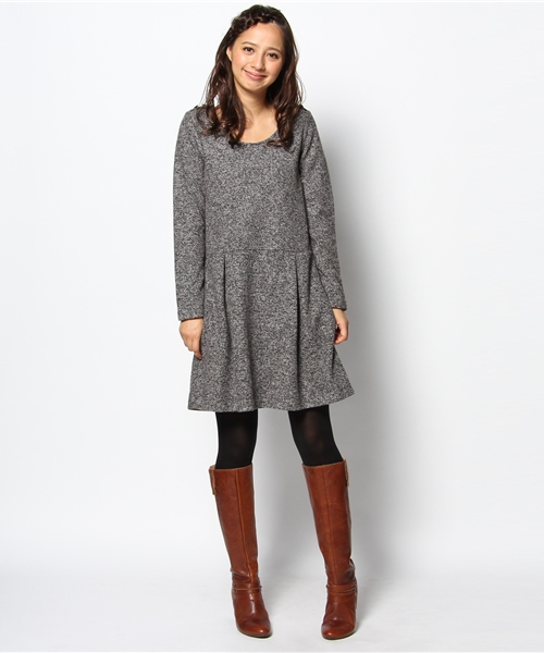 green label relaxing（グリーンレーベルリラクシング）の「GT R/Tブークレ ウエストキリカエ ワンピース（ワンピース・レディース・ブラック/ライトグレー/ワインレッド・フリー）」の6枚目の写真