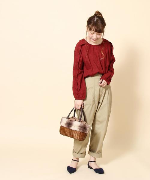 coen（コーエン）の「ヘリンボーンベイカーパンツ（カーゴパンツ・レディース・ベージュ/オリーブ・SMALL/LARGE/MEDIUM）」の10枚目の写真