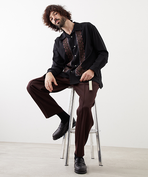 UNITED TOKYO（ユナイテッドトウキョウ）の「刺繍キューバロングスリーブシャツ（シャツ/ブラウス・メンズ・バーガンディー/ブラック・1/2/3）」の11枚目の写真