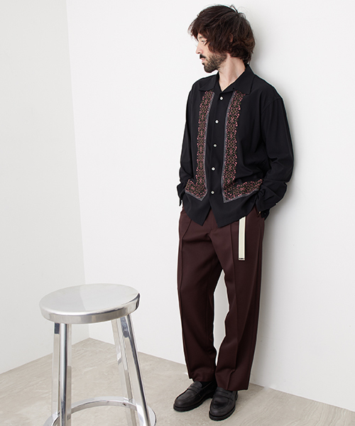 UNITED TOKYO（ユナイテッドトウキョウ）の「刺繍キューバロングスリーブシャツ（シャツ/ブラウス・メンズ・バーガンディー/ブラック・1/2/3）」の12枚目の写真