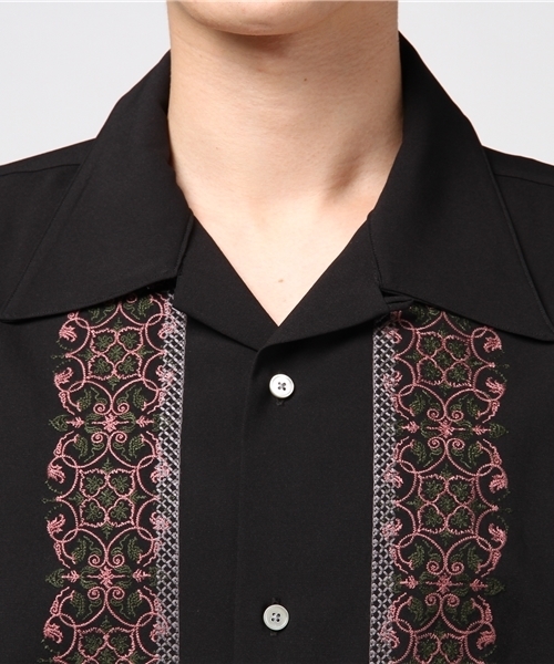 UNITED TOKYO（ユナイテッドトウキョウ）の「刺繍キューバロングスリーブシャツ（シャツ/ブラウス・メンズ・バーガンディー/ブラック・1/2/3）」の5枚目の写真