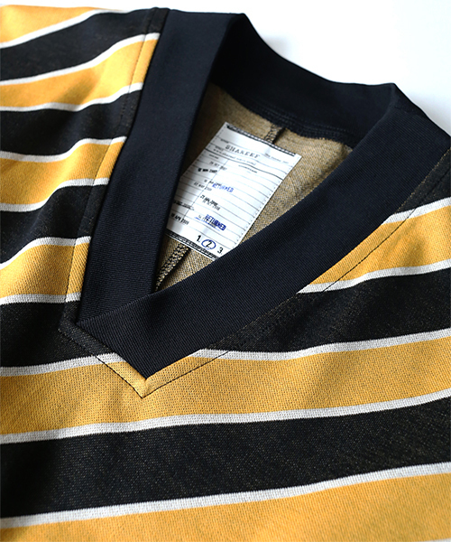 SHAREEF（シャリーフ）の「BIAS STRIPE V-NECK BIG-T（Tシャツ