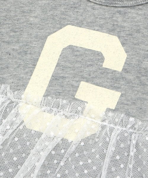 apres les cours（アプレレクール）の「アルファベットチュールトレーナー（スウェット・キッズ・グレー/オフホワイト・90/100/110/120/80/130/140）」の6枚目の写真