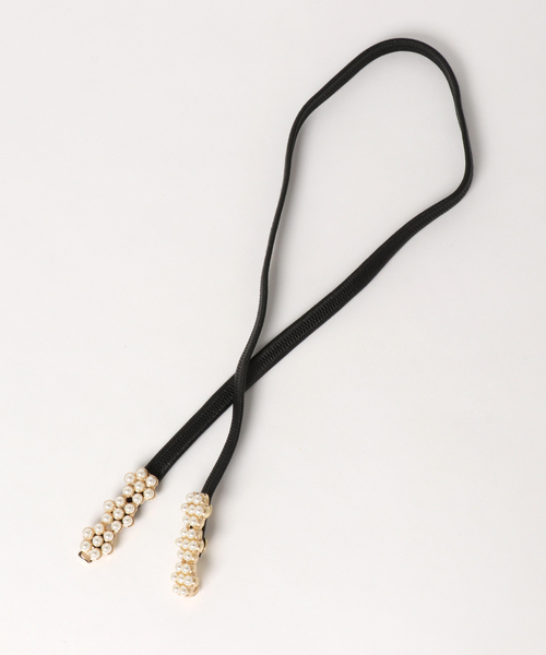 Cupid Heart（キューピッドハート）の「【Cupid Heart】結婚式ベルト フラワーパールゴムベルト（ベルト・レディース・アイボリー/ブラック/ネイビー・MEDIUM）」の4枚目の写真