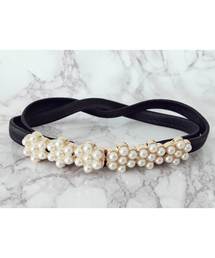 【Cupid Heart】結婚式ベルト フラワーパールゴムベルト