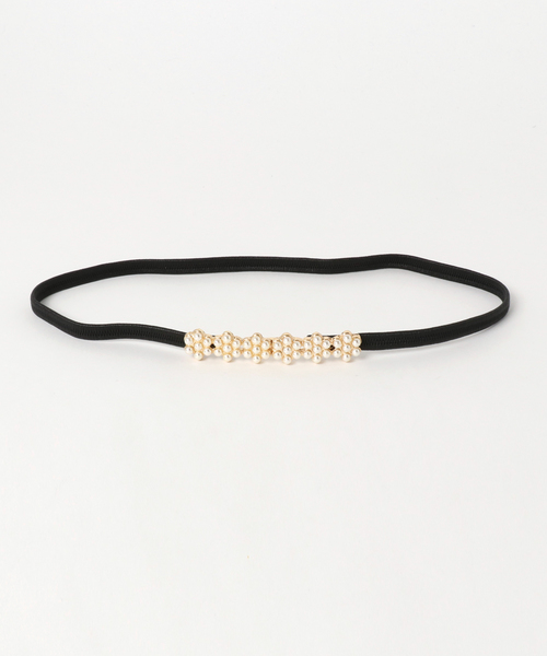 Cupid Heart（キューピッドハート）の「【Cupid Heart】結婚式ベルト フラワーパールゴムベルト（ベルト・レディース・アイボリー/ブラック/ネイビー・MEDIUM）」の6枚目の写真