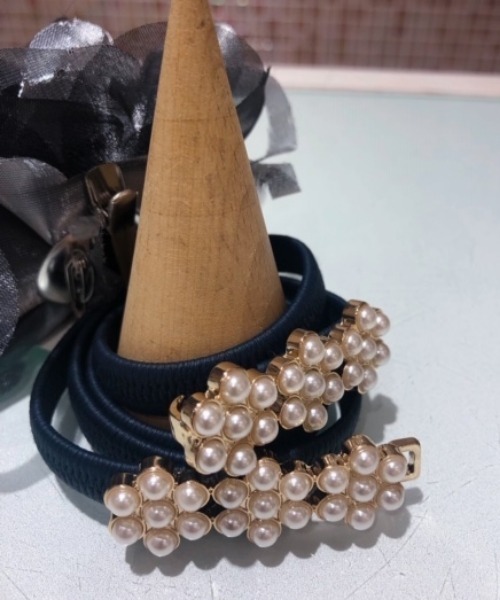 Cupid Heart（キューピッドハート）の「【Cupid Heart】結婚式ベルト フラワーパールゴムベルト（ベルト・レディース・アイボリー/ブラック/ネイビー・MEDIUM）」の11枚目の写真